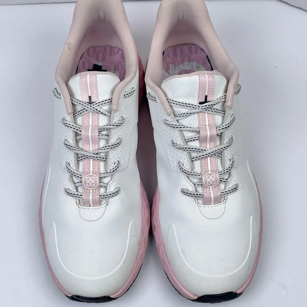 G/FORE MG4+ Golf Shoes Women 9.6 Snow White Blush Pink Spikeless Perforated